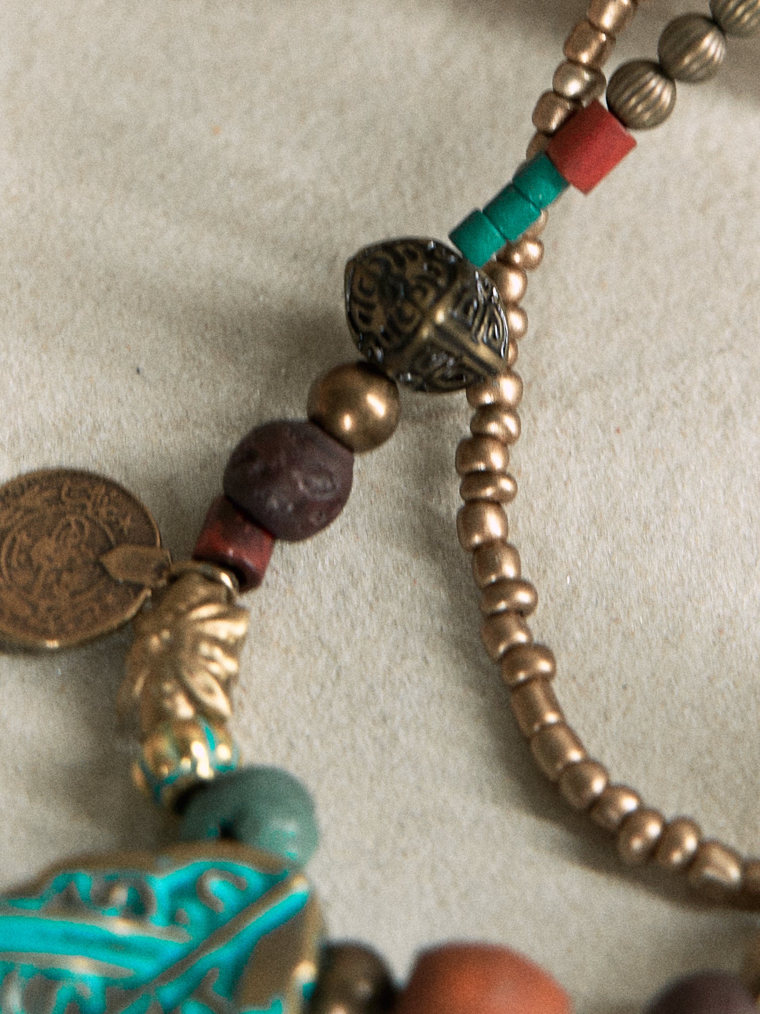Bohemian Turquoise Leaf Layered Necklace